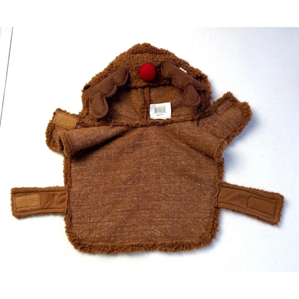 PetHoliday Reindeer Dog Costume Small Brown Sherpa Fleece Christmas Holiday Wear